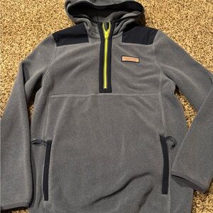 Vineyard Vines Youth Fleece HalfZip Shep Shirt Hoodie in Faded Indigo Size L(16)